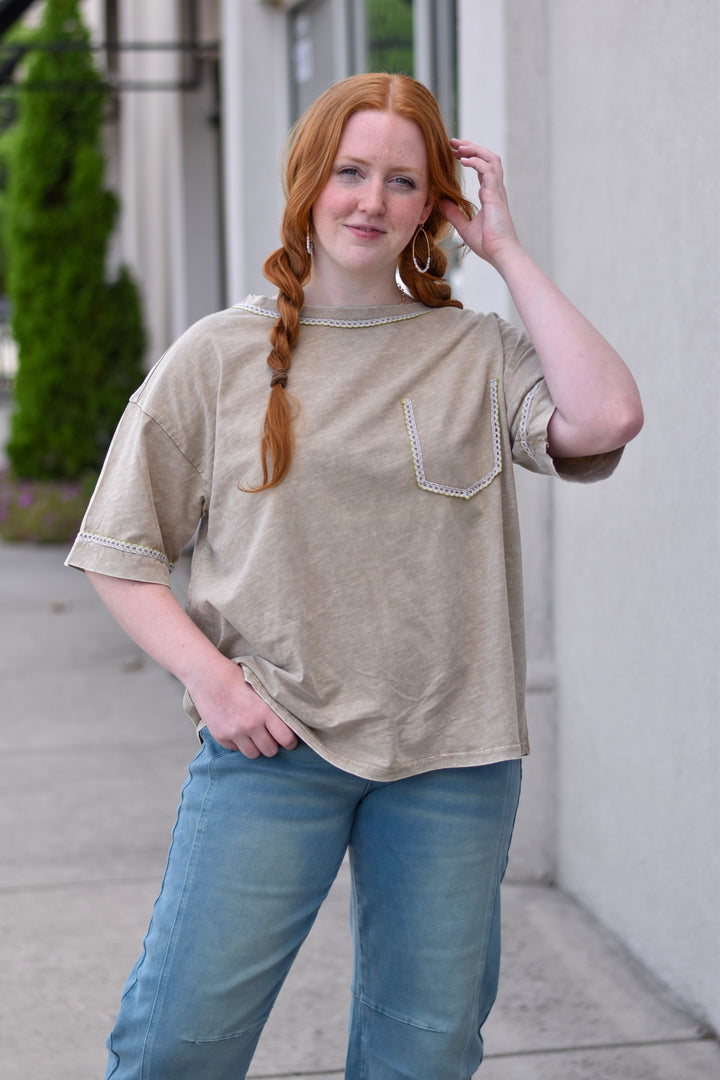 Easel Sundown Cotton Boxy Tee