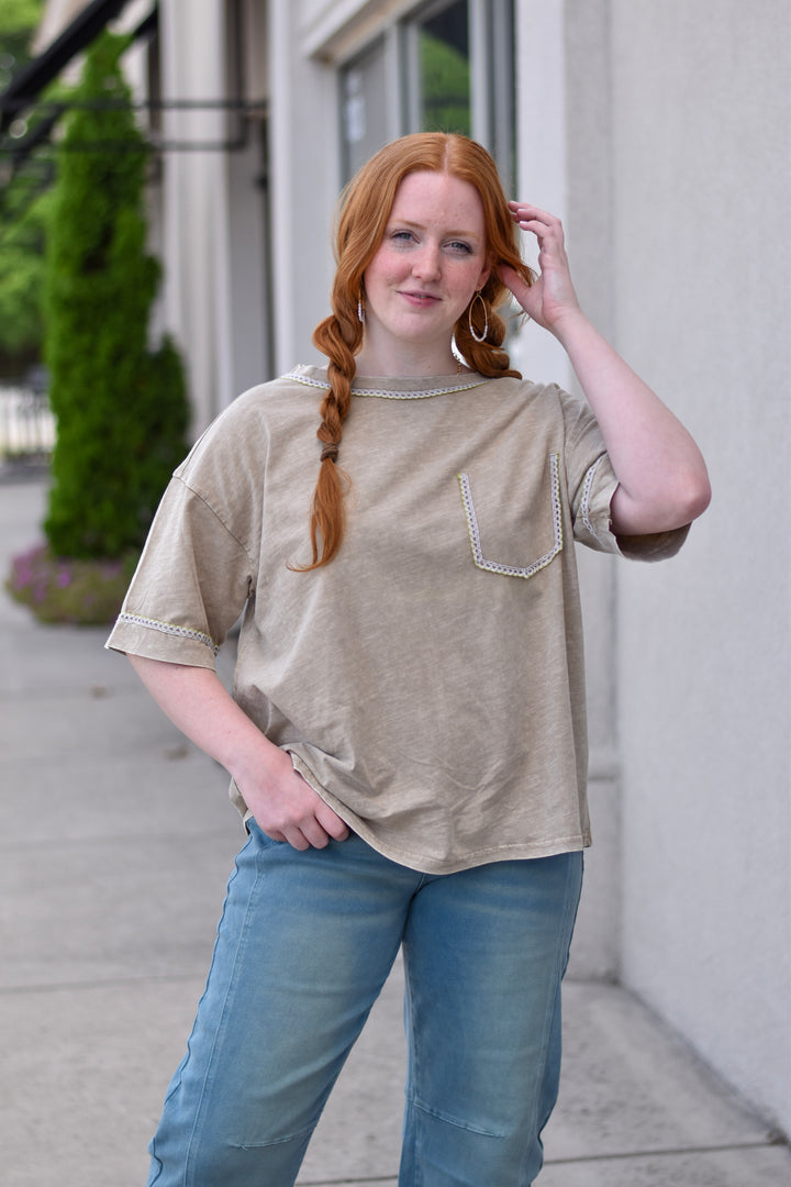 Easel Sundown Cotton Boxy Tee