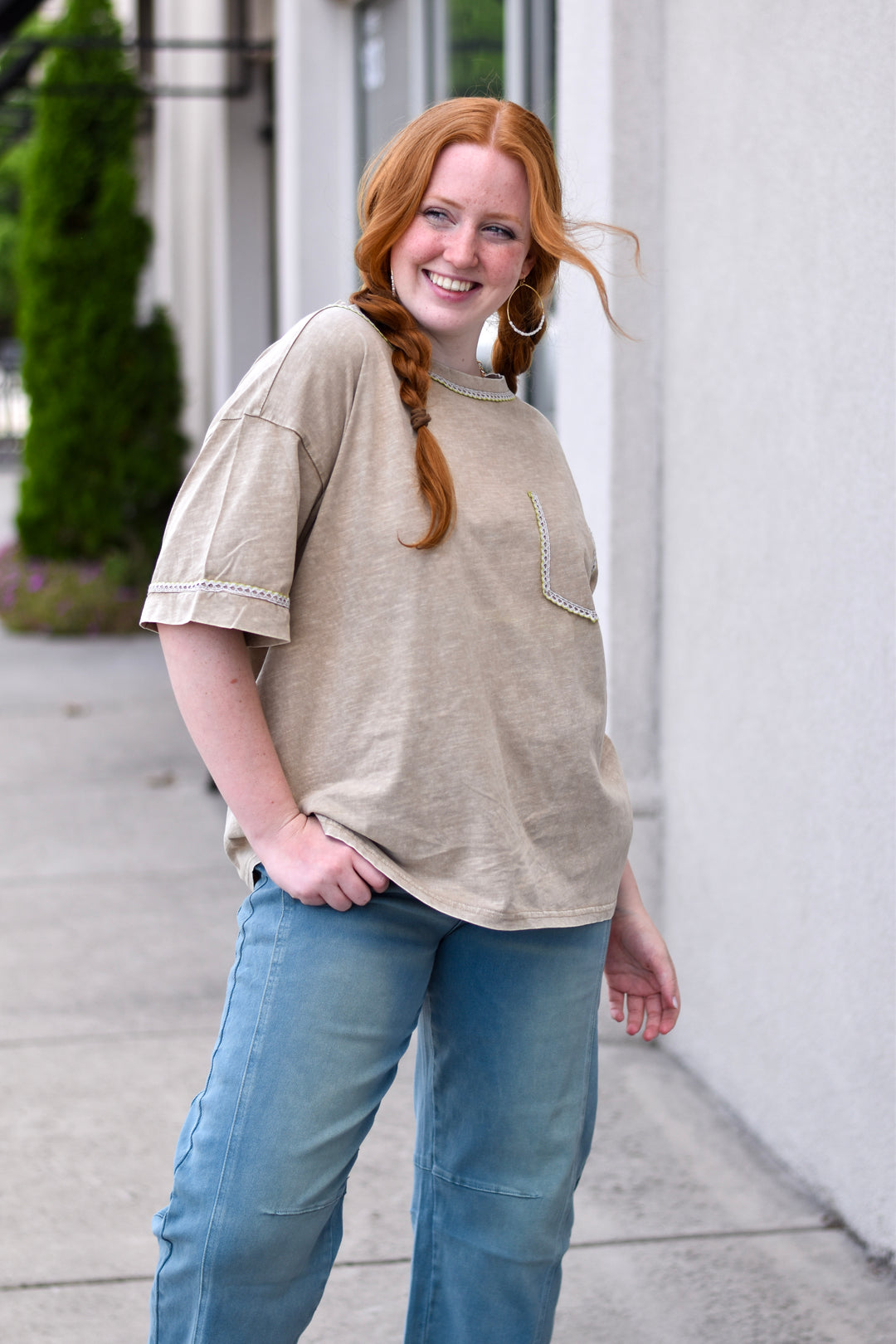 Easel Sundown Cotton Boxy Tee