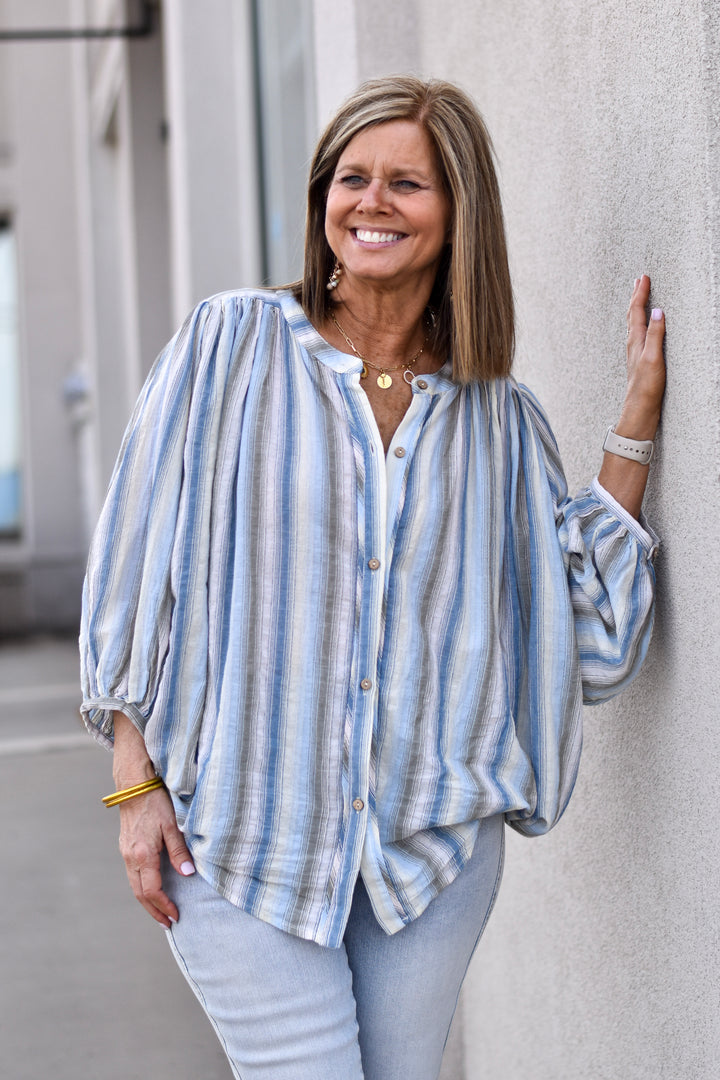 Easel Meadow Lane Stripe Blouse
