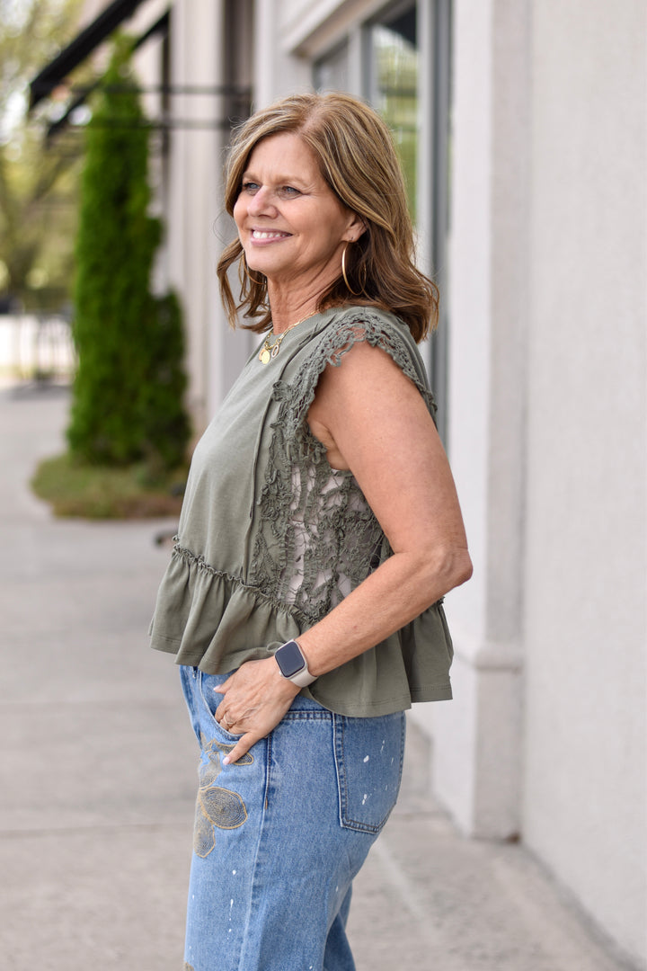 Herb Garden Ruffle Top