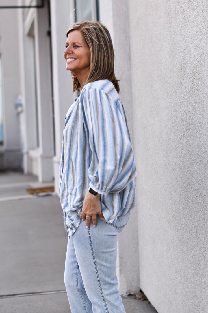 Easel Meadow Lane Stripe Blouse