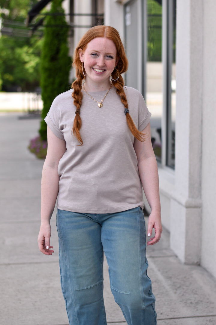 Everyday Ease Roll Sleeve Tee