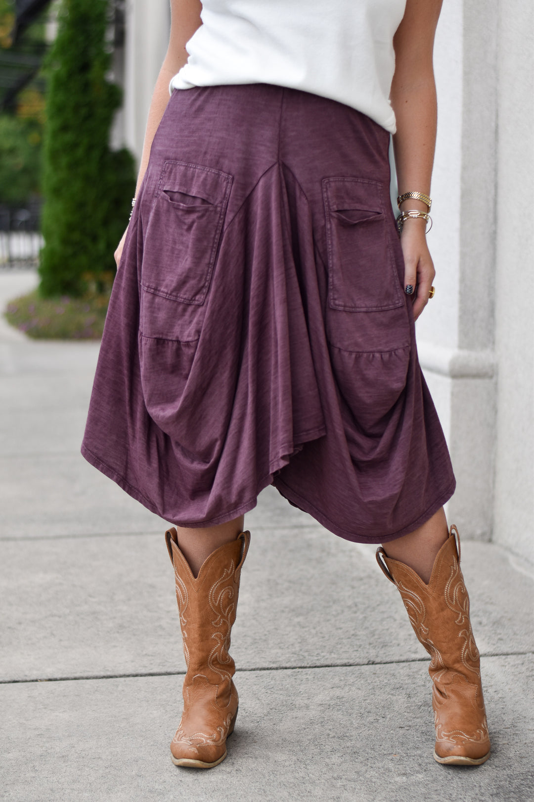 Tempo Paris Bubble Skirt-Plum