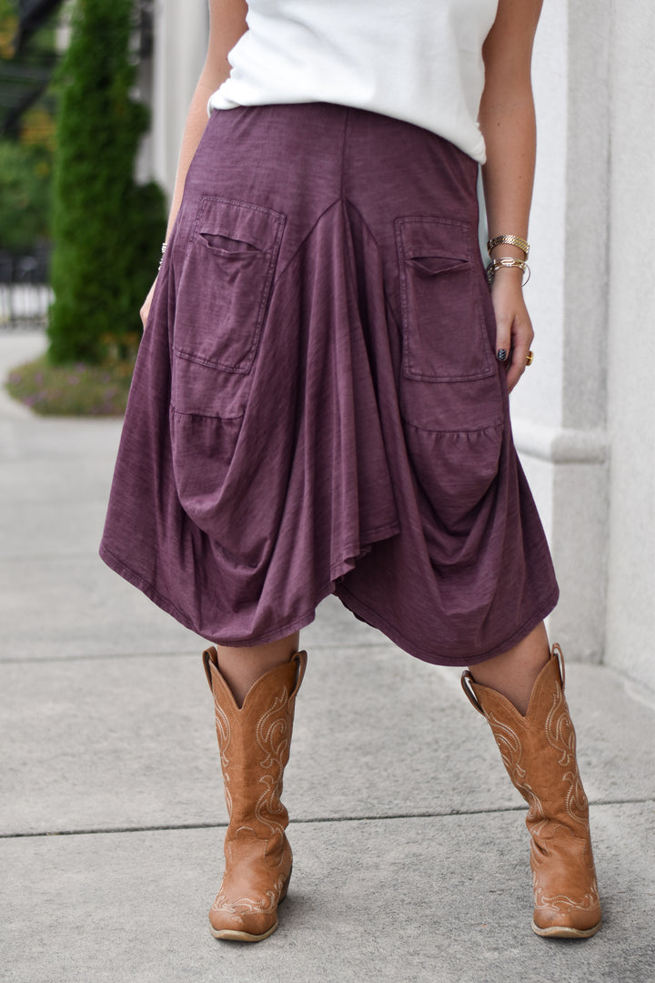 Tempo Paris Bubble Skirt-Plum