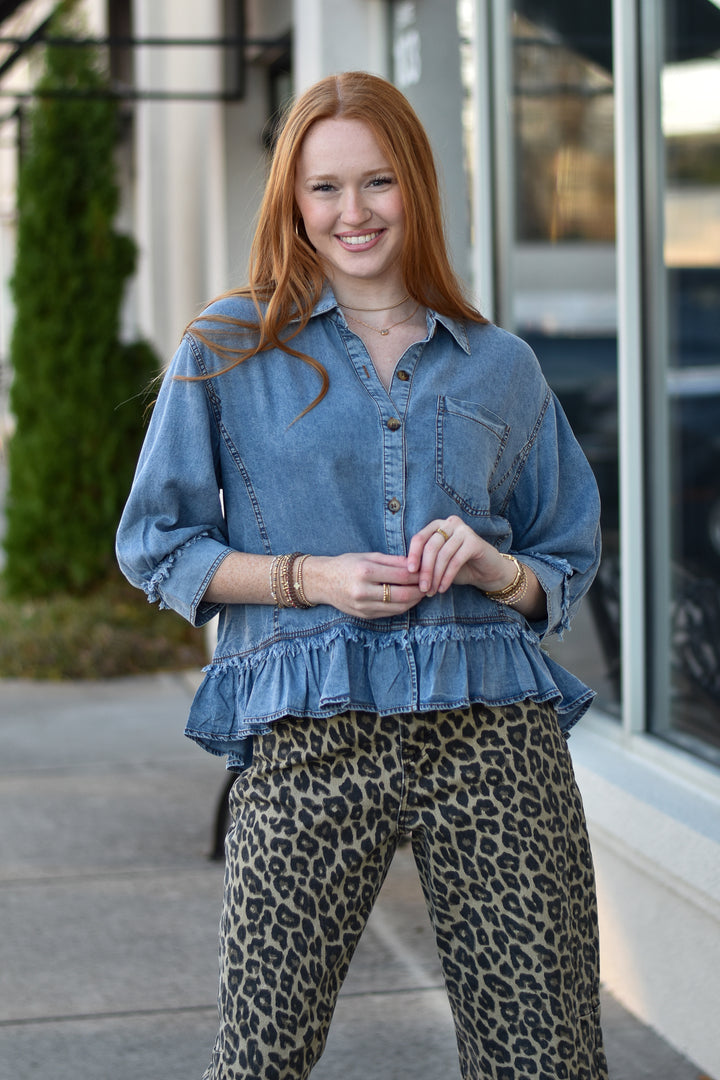 Tencel Vintage Ruffle Top