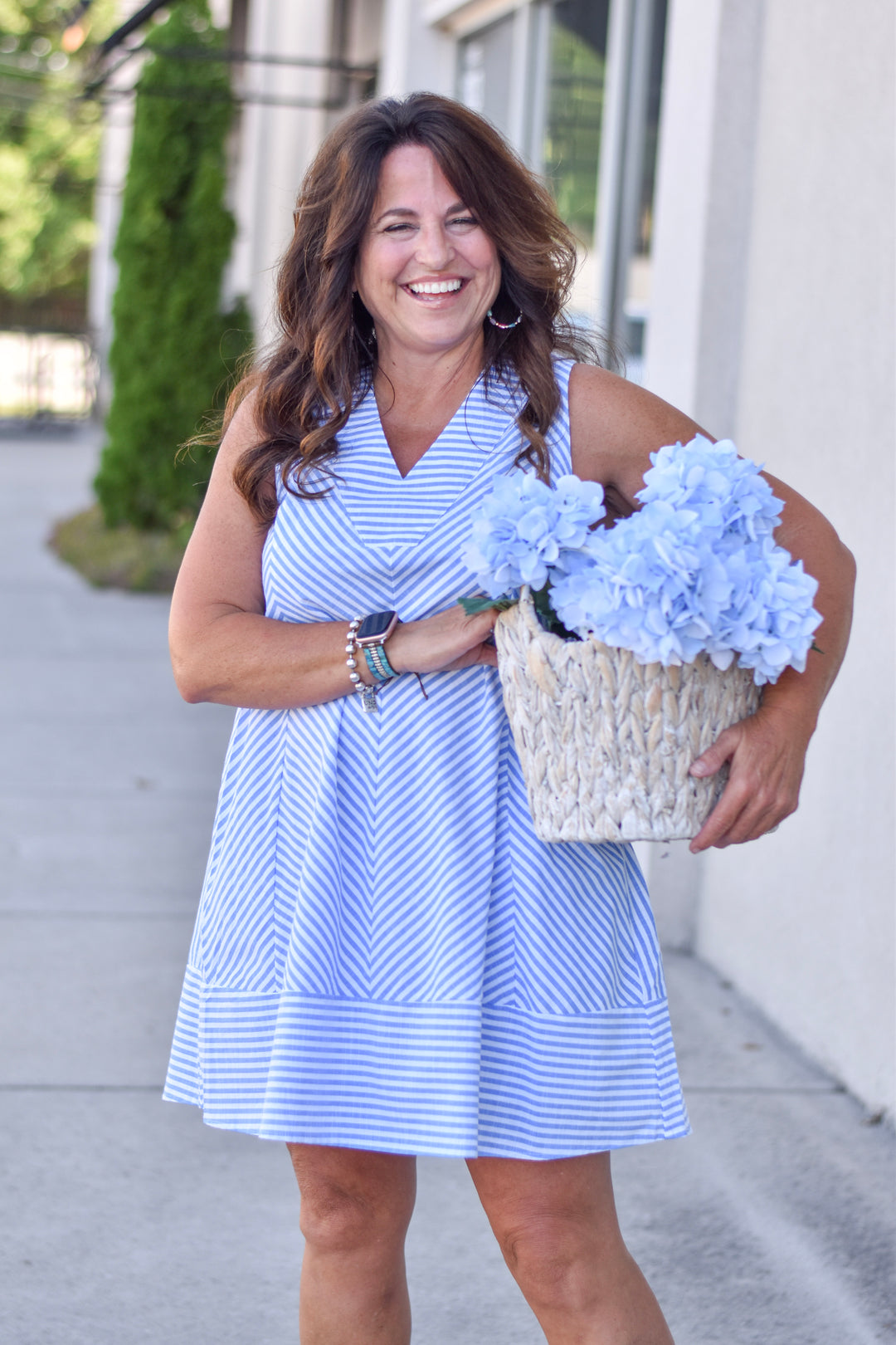 Umgee Stripe A-Line Dress
