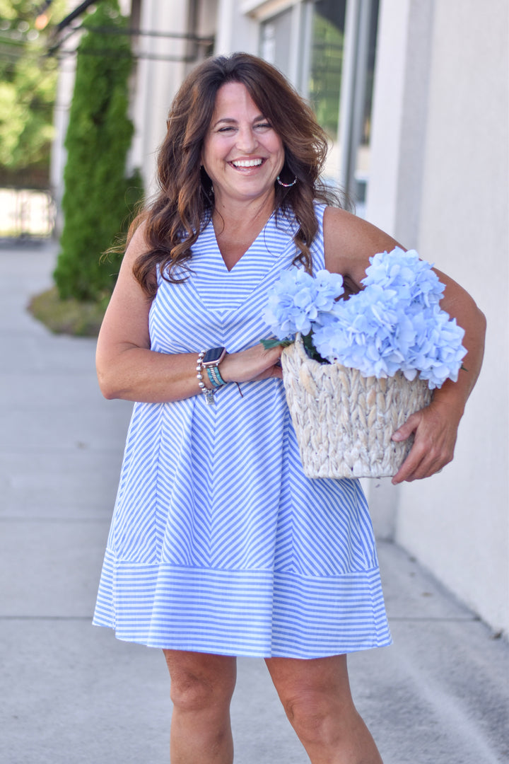 Umgee Stripe A-Line Dress