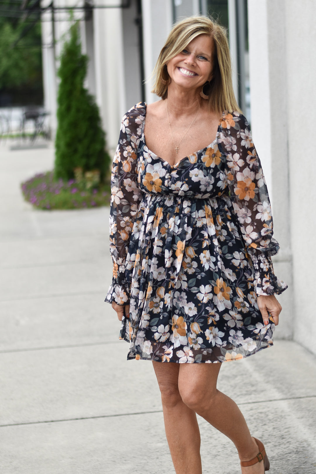 Floral Sweetheart Babydoll Dress