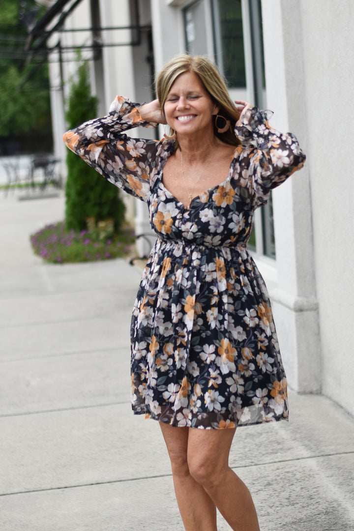 Floral Sweetheart Babydoll Dress