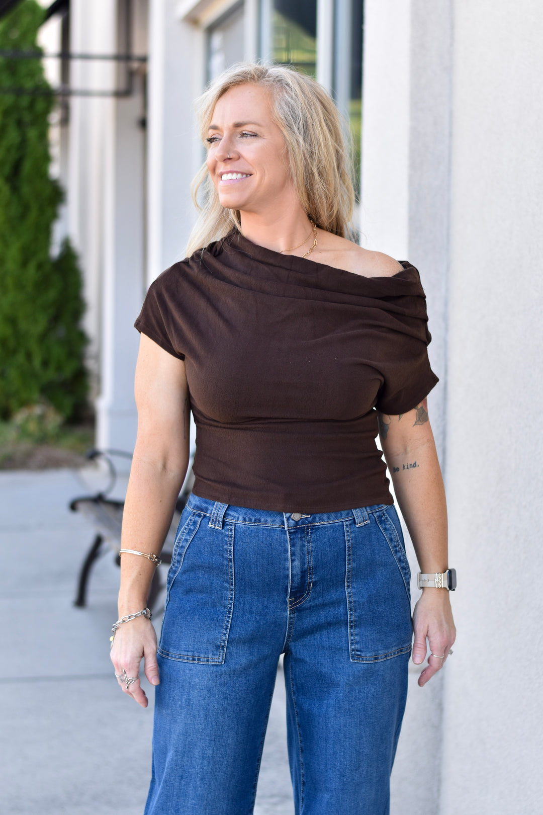 By Together Off Shoulder Drape Top
