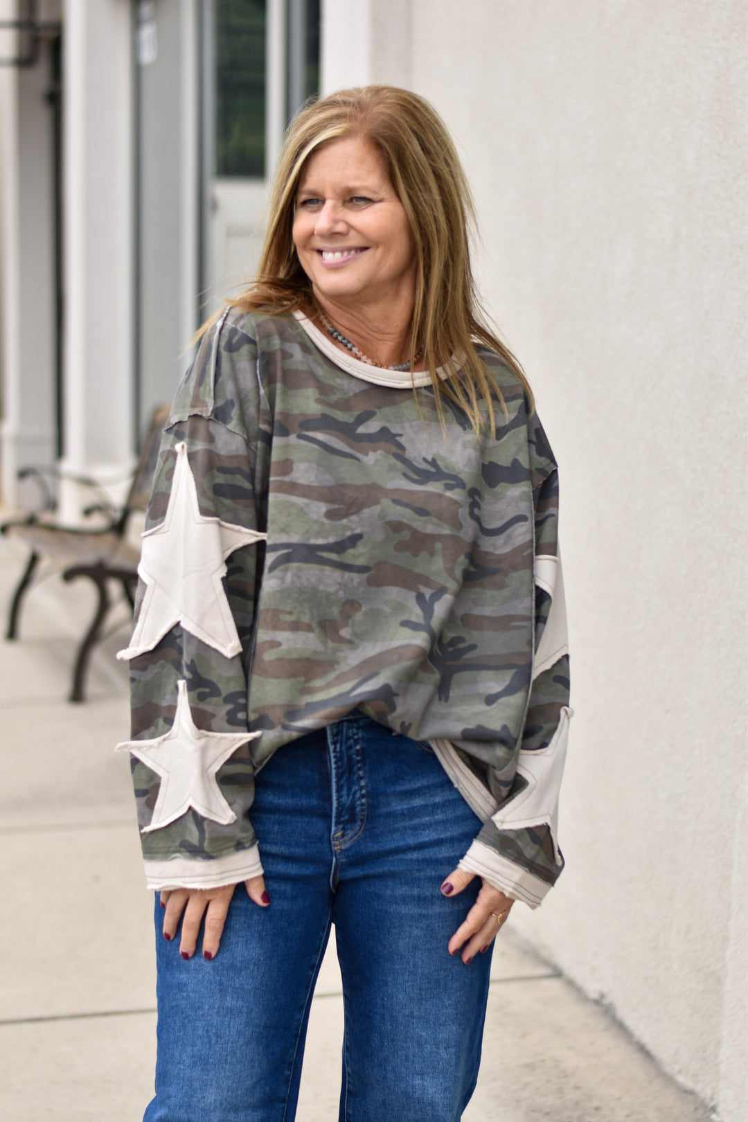 Starry Rebel Camo Knit Top