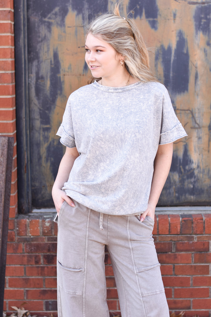 Mineral Washed Butterfly Top