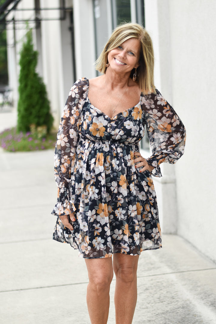 Floral Sweetheart Babydoll Dress