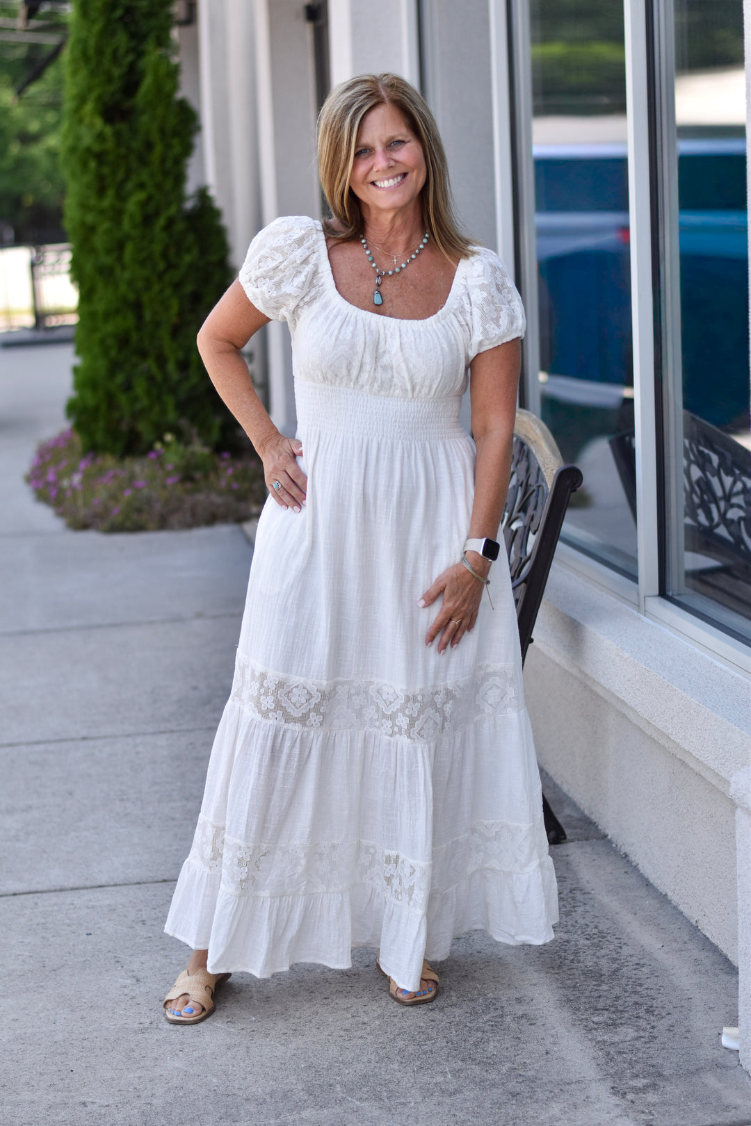 Easel's Whispering Lace Maxi Dress