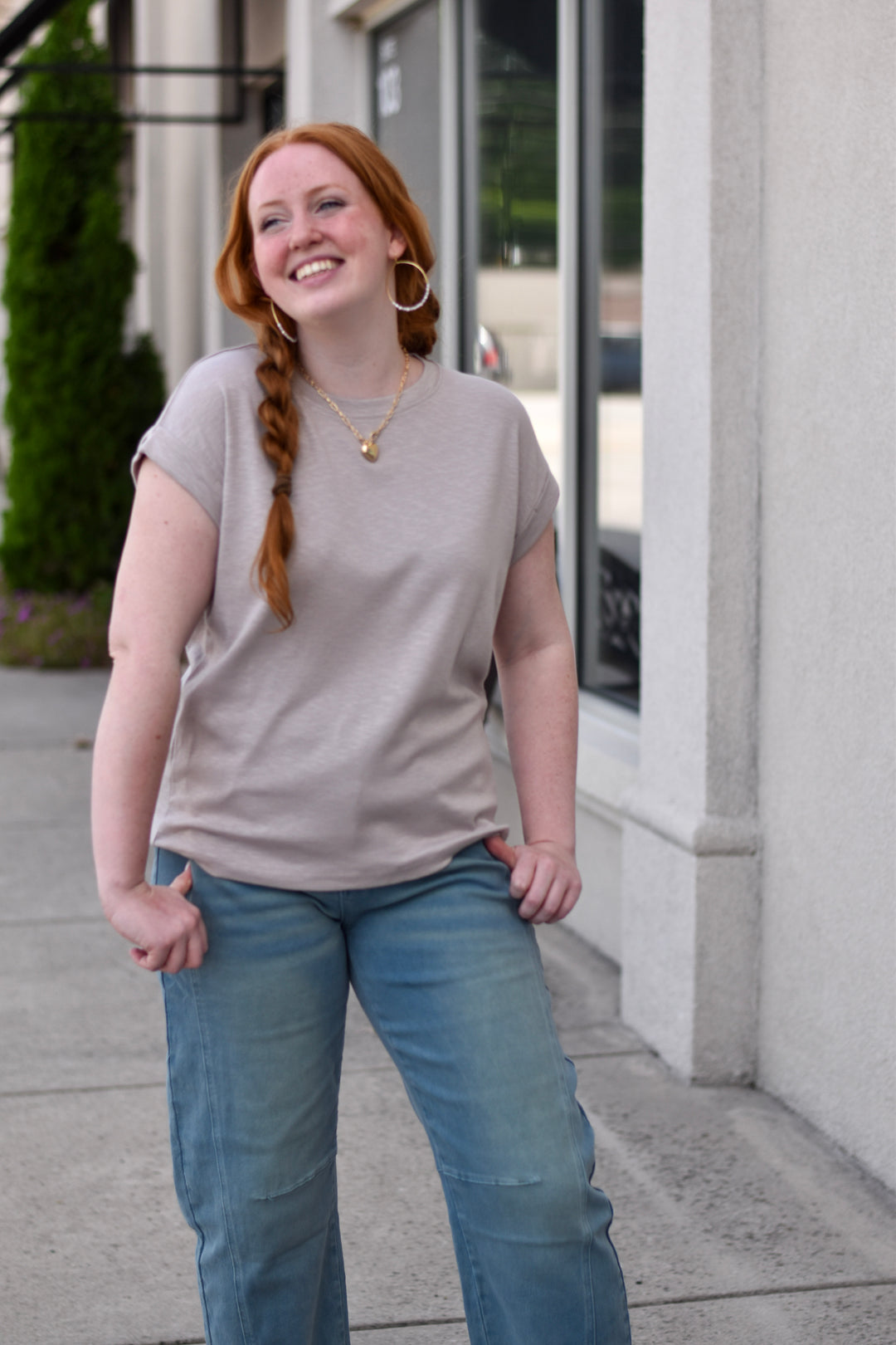 Everyday Ease Roll Sleeve Tee