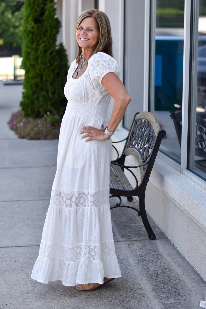 Easel's Whispering Lace Maxi Dress