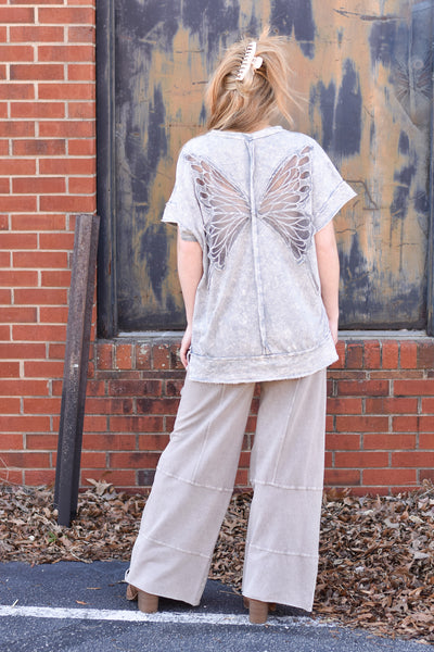 Mineral Washed Butterfly Top
