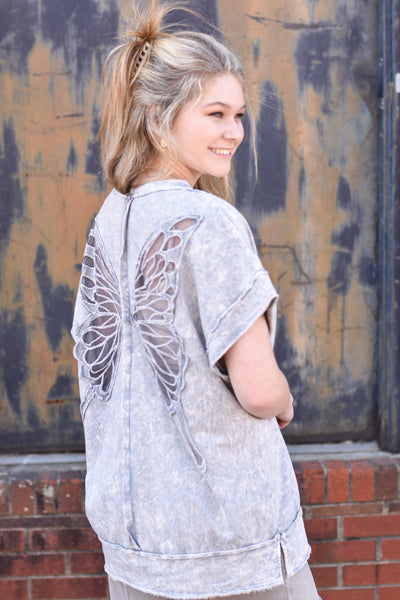 Mineral Washed Butterfly Top
