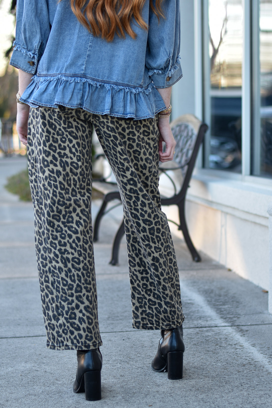 Risen Leopard Slouchy Ankle Barrel Pants