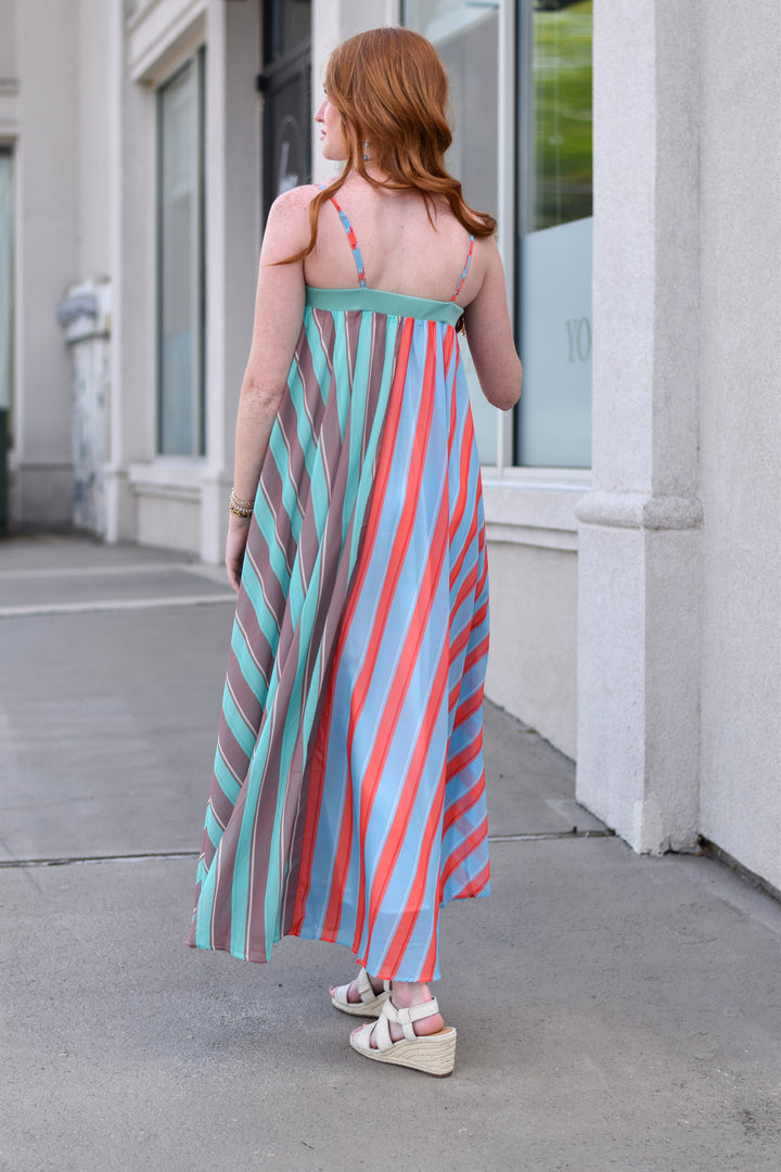 Serafina Striped Maxi Dress