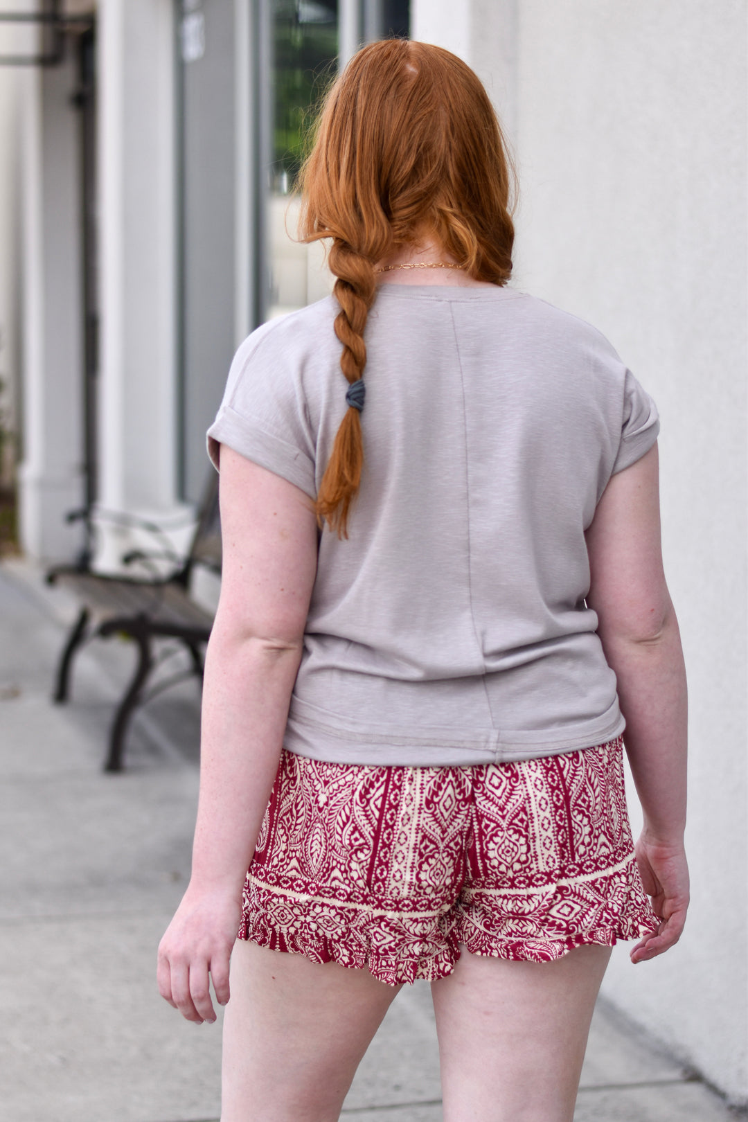 Burgundy Breeze Paisley Shorts