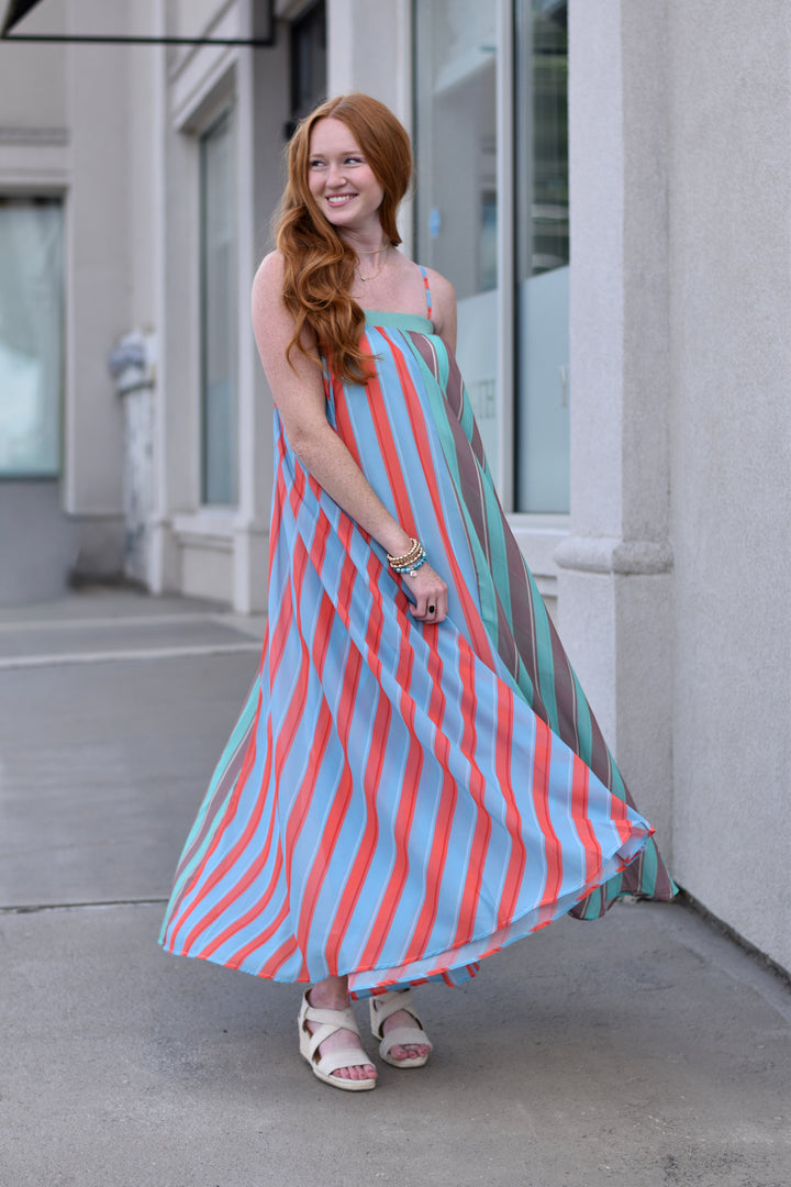 Serafina Striped Maxi Dress