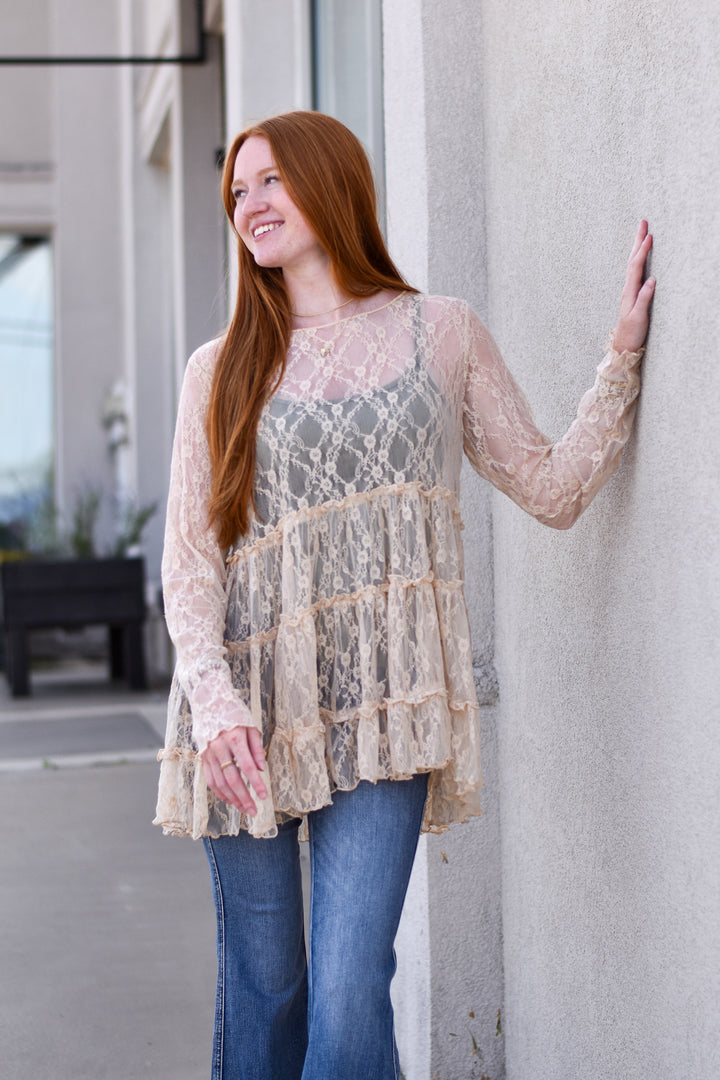 Lace Ruffled Tunic