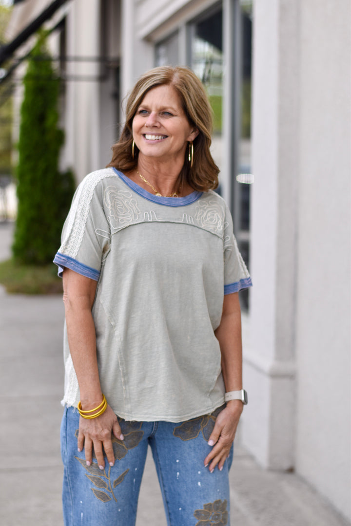 Oli & Hali Bloom Vintage Knit Top