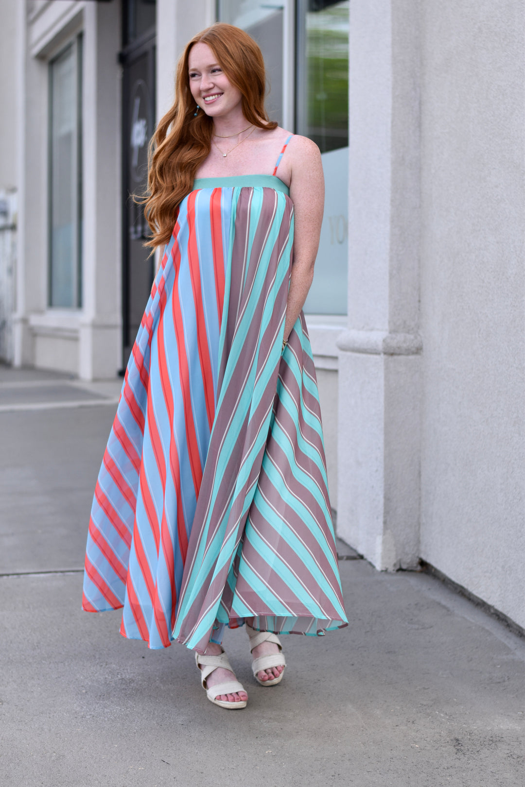 Serafina Striped Maxi Dress