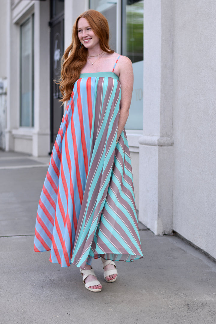 Serafina Striped Maxi Dress
