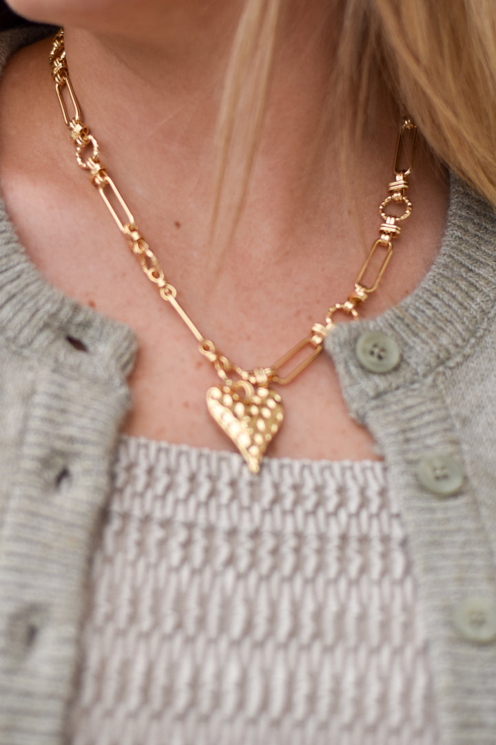 Golden Heart Link Necklace