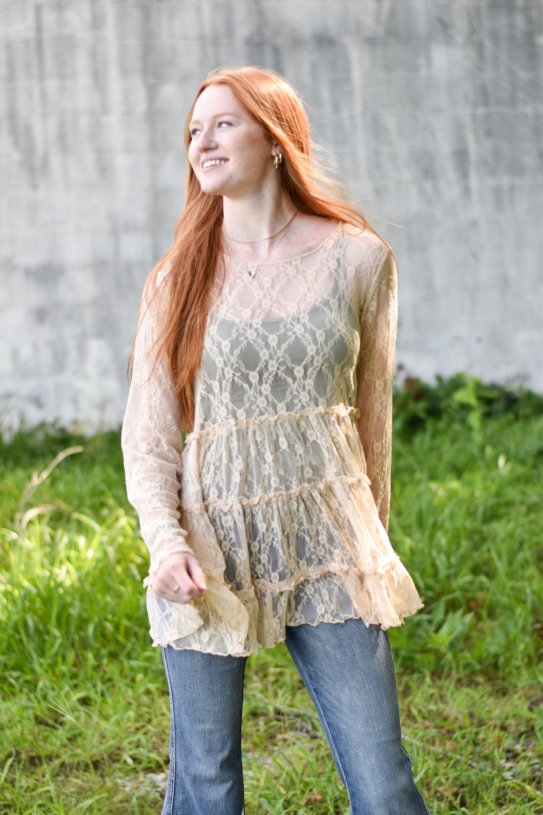 Lace Ruffled Tunic