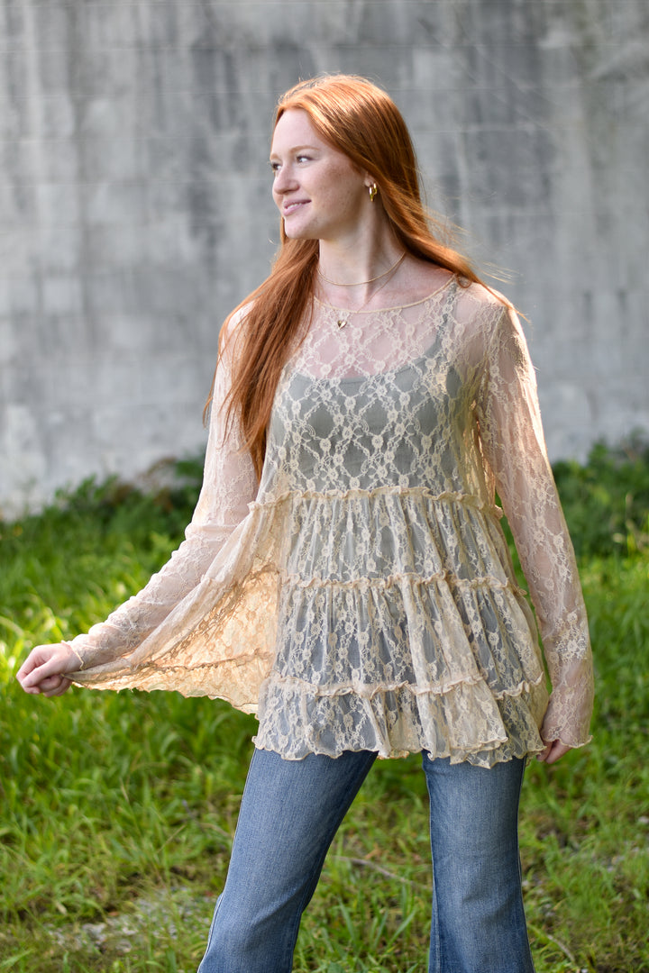 Lace Ruffled Tunic