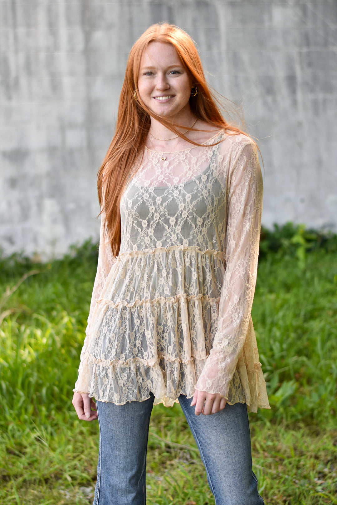 Lace Ruffled Tunic