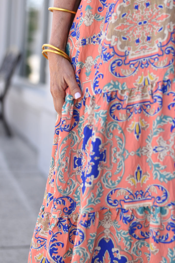 Coral Breeze Boho Dress