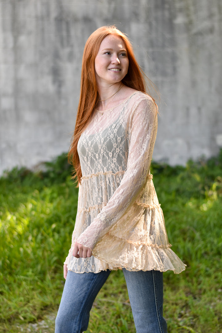 Lace Ruffled Tunic