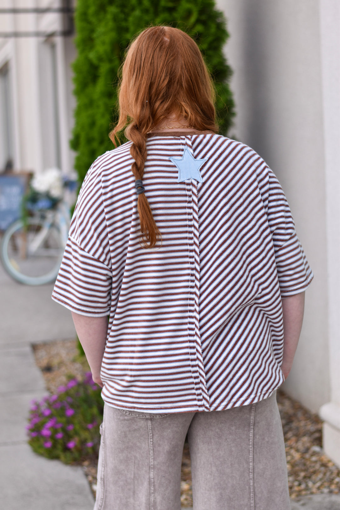 Easel's Star Patch Stripe Top