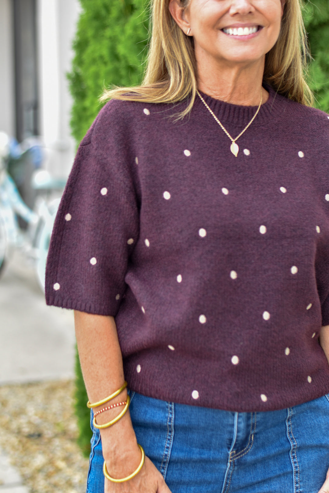 Charlie B Dotted Elegance Sweater