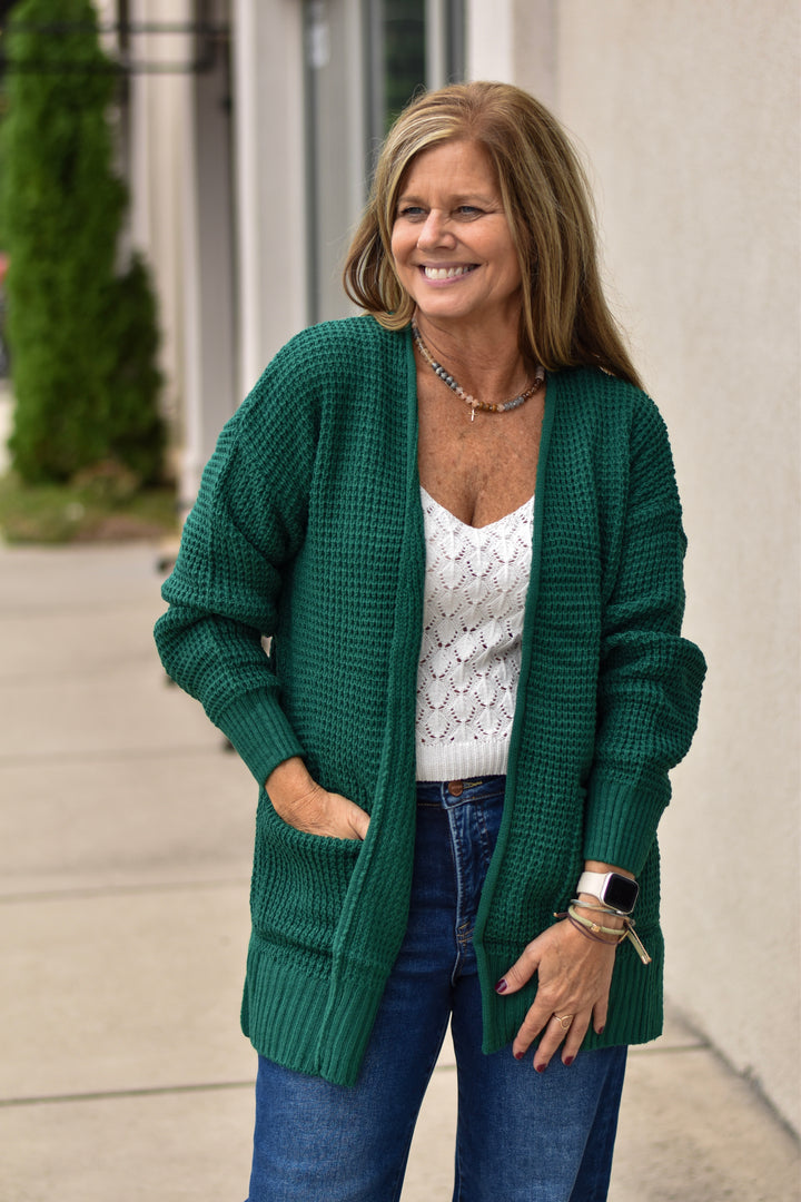 Cozy Wanderer Waffle Cardigan