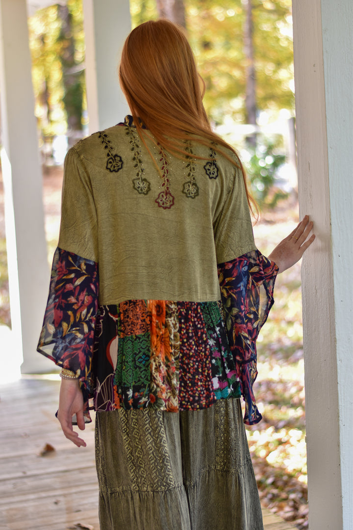 Boho Rustic Embellished Shrug