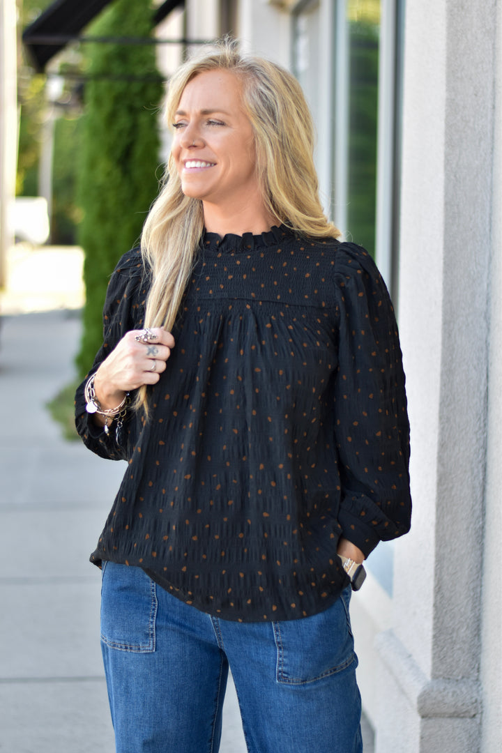 Umgee Polka Dot Blouse