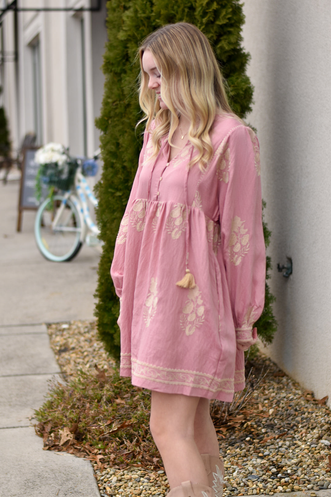 Rose Garden Embroidered Boho Dress
