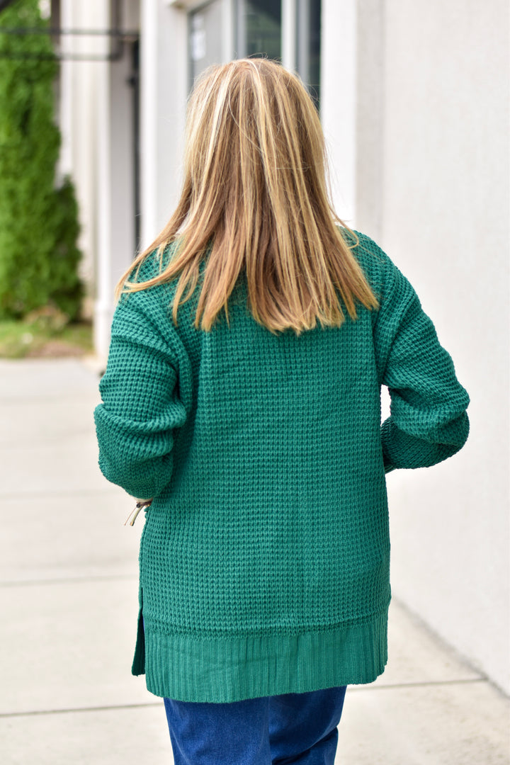 Cozy Wanderer Waffle Cardigan