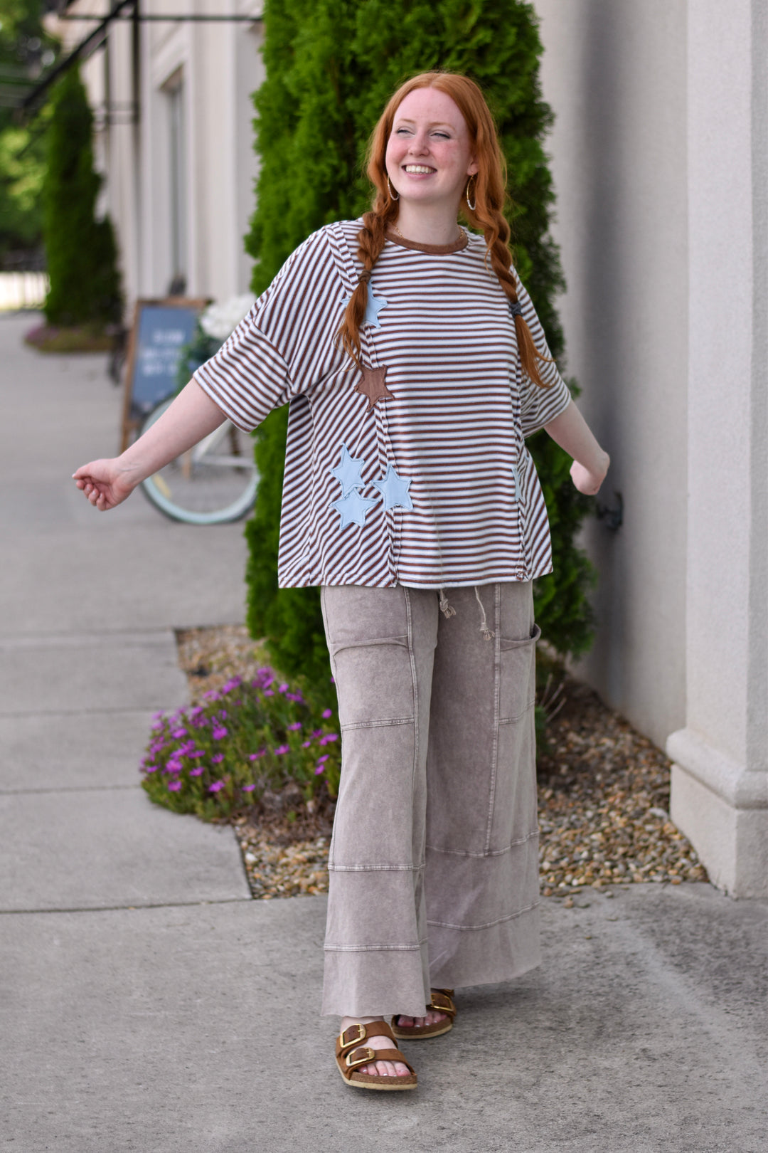 Easel's Star Patch Stripe Top