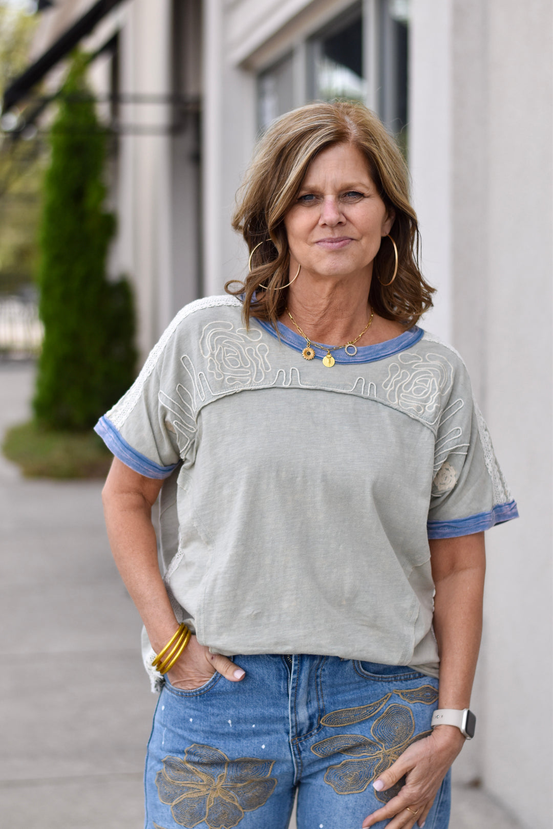 Oli & Hali Bloom Vintage Knit Top
