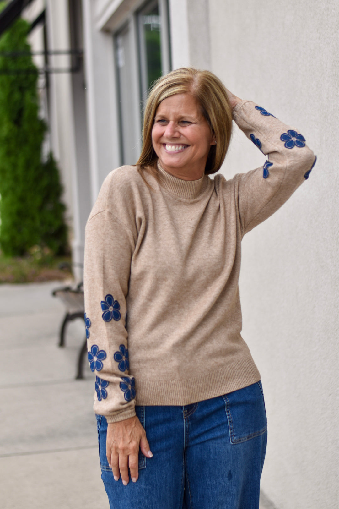 Charlie B Bloom Patch Sweater