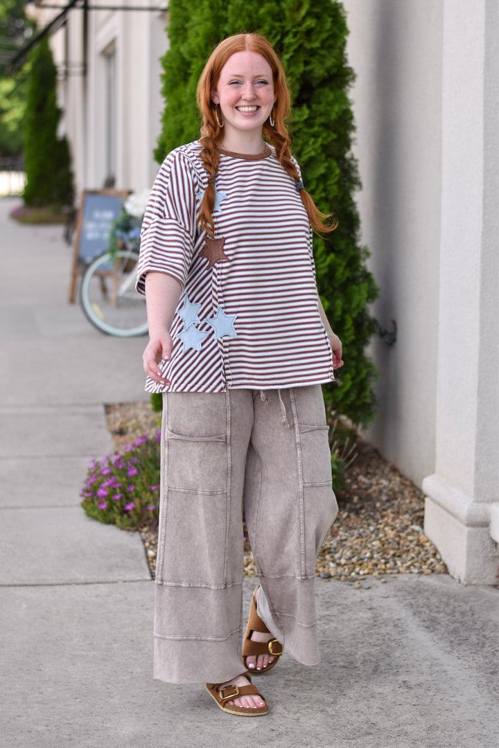 Easel's Star Patch Stripe Top