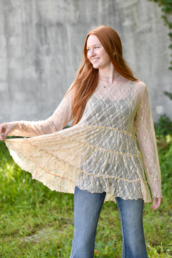 Lace Ruffled Tunic