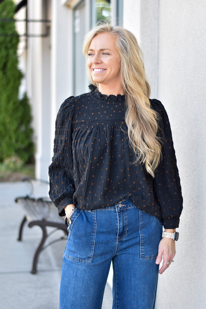 Umgee Polka Dot Blouse